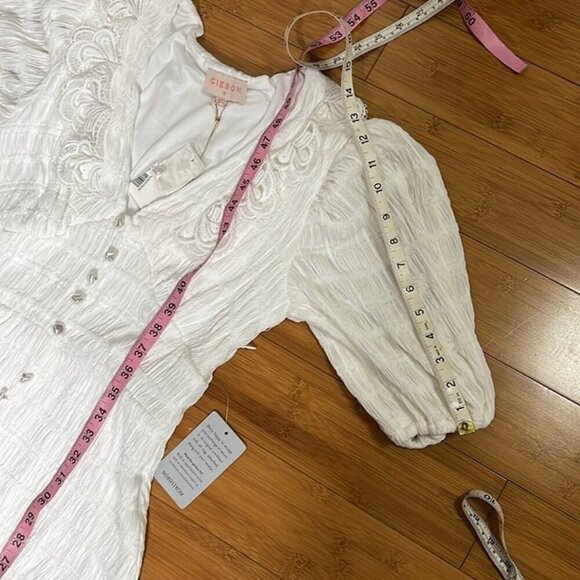 NWT CIEBON Madison Ruffle Shirred Maxi Dress SZ M - Picture 11 of 12